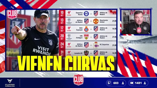 Vienen curvas: seis partidos en 21 días para el Atlético